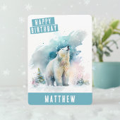 Wintervibes Beer Verjaardag Kaart