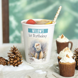 Wintervibes Ermine - 1e verjaardag - Papieren Bekers