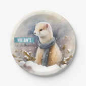 Wintervibes Ermine - Verjaardagsfeest - Papieren Bordje (Voorkant)