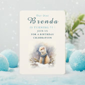Wintervibes Ermine - Verjaardagsuitnodiging Kaart
