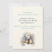 Wintervibes Ermine - Verjaardagsuitnodiging Kaart (Achterkant)