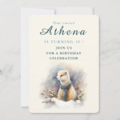 Wintervibes Ermine - Verjaardagsuitnodiging Kaart (Voorkant)