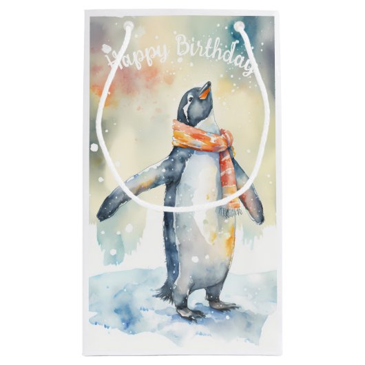 Wintervibes Pinguïn - Verjaardagsfeest - Klein Cadeauzakje (Achterkant)