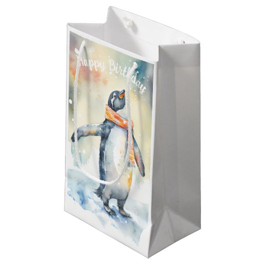 Wintervibes Pinguïn - Verjaardagsfeest - Klein Cadeauzakje (Voorkant Gekanteld)
