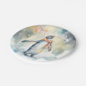 Wintervibes Pinguïn - Verjaardagsfeest - Papieren Bordje (Gekanteld)