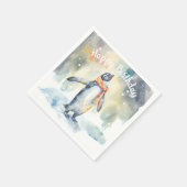 Wintervibes Pinguïn - Verjaardagsfeest - Servet (Hoek)