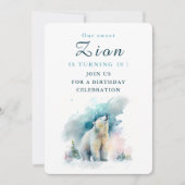 Wintervibes Polar Beer - Verjaardagsuitnodiging Ka Kaart (Voorkant)