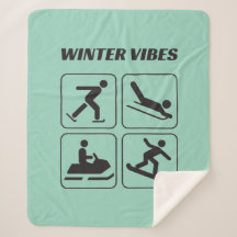 wintervibes sportplezier icoon Sherpa Blanket