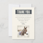 Wintervibes Waterverf Donkey - Verjaardag Bedankkaart (Voorkant)