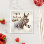 Wintervibes Waterverf Donkey - Verjaardagsfeest - Servet (Insitu)