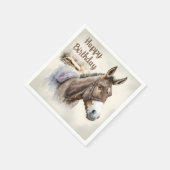 Wintervibes Waterverf Donkey - Verjaardagsfeest - Servet (Hoek)