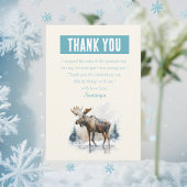 Wintervibes Waterverf Moose - Verjaardag Bedankkaart