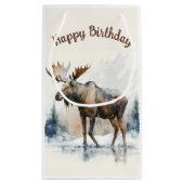 Wintervibes Waterverf Moose - Verjaardagsfeest - Klein Cadeauzakje (Achterkant)