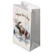 Wintervibes Waterverf Moose - Verjaardagsfeest - Klein Cadeauzakje (Voorkant Gekanteld)
