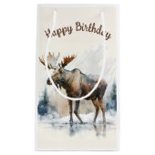 Wintervibes Waterverf Moose - Verjaardagsfeest - Klein Cadeauzakje (Voorkant)