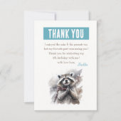 Wintervibes Waterverf wasbeer - Verjaardag Bedankkaart (Voorkant)