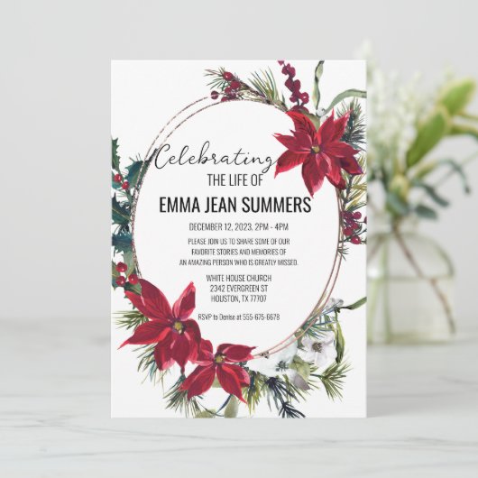 Winterviering van het leven Kerstster Kaart (Staand voorkant)