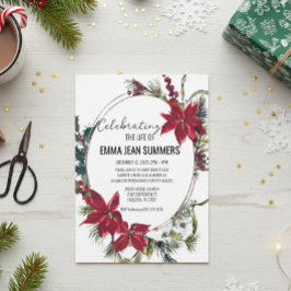 Winterviering van het Leven Kerstster Poinsettia Kaart