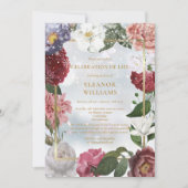 Winterviering van Leven Funeral Bloemen Foto Kaart (Voorkant)