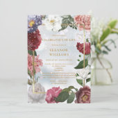 Winterviering van Leven Funeral Bloemen Foto Kaart (Staand voorkant)