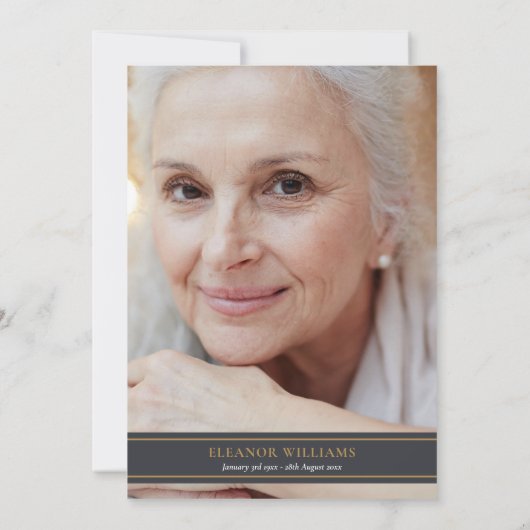 Winterviering van Leven Funeral Bloemen Foto Kaart (Achterkant)