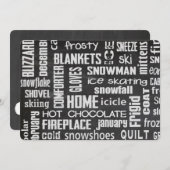 Winterviering Word Cloud Uitnodigen Kaart (Voorkant / Achterkant)