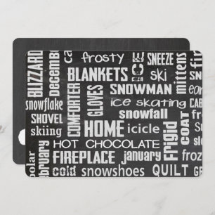 Winterviering Word Cloud Uitnodigen Kaart