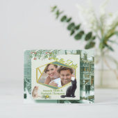 Wintervieringen in de sneeuw, met katjes aankondigingskaart (Staand voorkant)