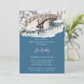 Wintervijver Stroom Houten Brug Kaart (Staand voorkant)