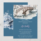 Wintervijver Stroom Houten Brug Kaart (Voorkant / Achterkant)