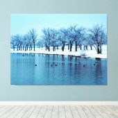 wintervijver verpakt canvas (Insitu (Houten vloer))