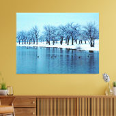 wintervijver verpakt canvas (Insitu (Woonkamer))