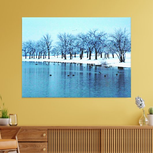  wintervijver verpakt canvas (Insitu (Woonkamer))