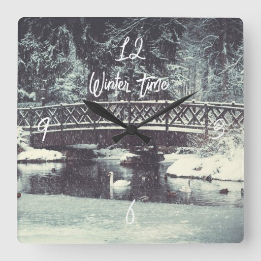 Wintervijver Vierkante Klok (Voorkant)