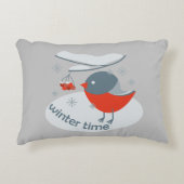 Wintervinnij en rode rowanbessen accent kussen (Voorkant)