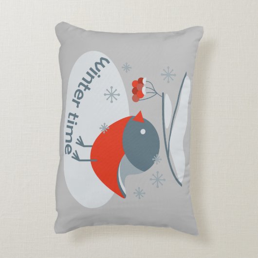 Wintervinnij en rode rowanbessen accent kussen (Achterkant (Verticaal))