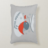 Wintervinnij en rode rowanbessen accent kussen (Voorkant(Verticaal))