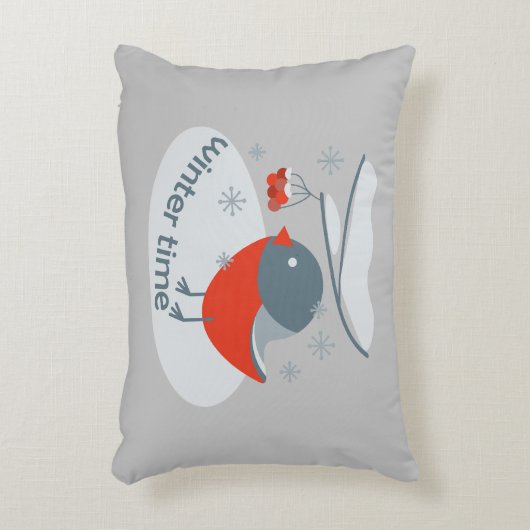 Wintervinnij en rode rowanbessen accent kussen (Voorkant(Verticaal))