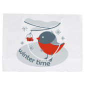 Wintervinnij en rode rowanbessen groot cadeauzakje (Achterkant)