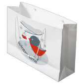 Wintervinnij en rode rowanbessen groot cadeauzakje (Voorkant Gekanteld)