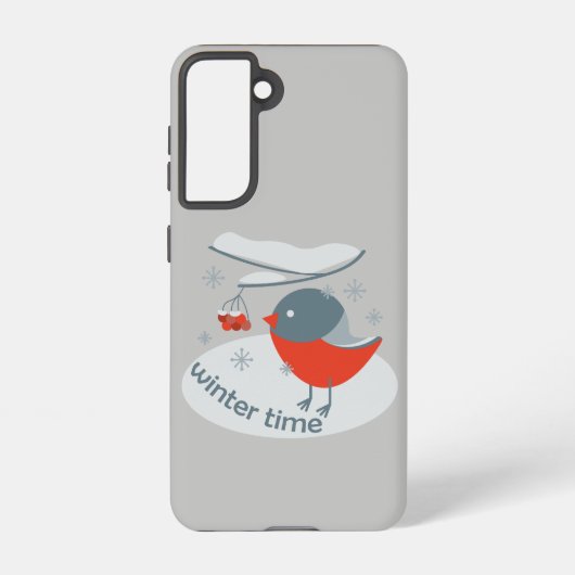 Wintervinnij en rode rowanbessen samsung galaxy hoesje (Achterkant)
