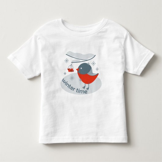 Wintervinnij en rode rowanbessen T-Shi Kinder Shirts (Voorkant)
