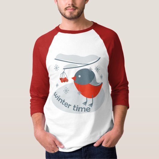 Wintervinnij en rode rowanbessen T-Shi T-shirt (Voorkant)