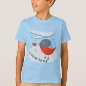 Wintervinnij en rode rowanbessen T-Shi T-shirt (Voorkant)