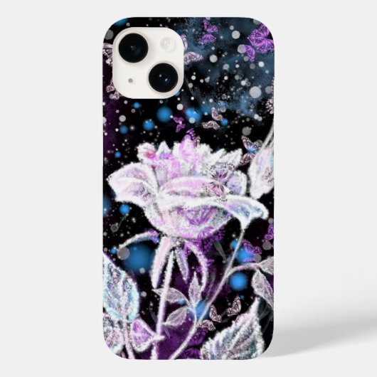 Wintervliegen en Roos Case-Mate iPhone Case (Achterkant)