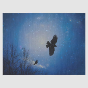 Wintervliegen in Raven Tissuepapier