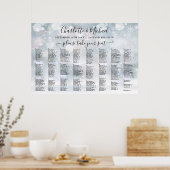 Wintervlokken 300 Namen Trouwzaalindeling Poster (Keuken)