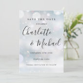 Wintervlokken Elegant Schrift Bewaar de Datum Save The Date (Staand voorkant)