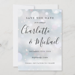 Wintervlokken Elegant Schrift Bewaar de Datum Save The Date