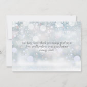 Wintervlokken Elegante Groene Elementen Bedankkaart (Achterkant)